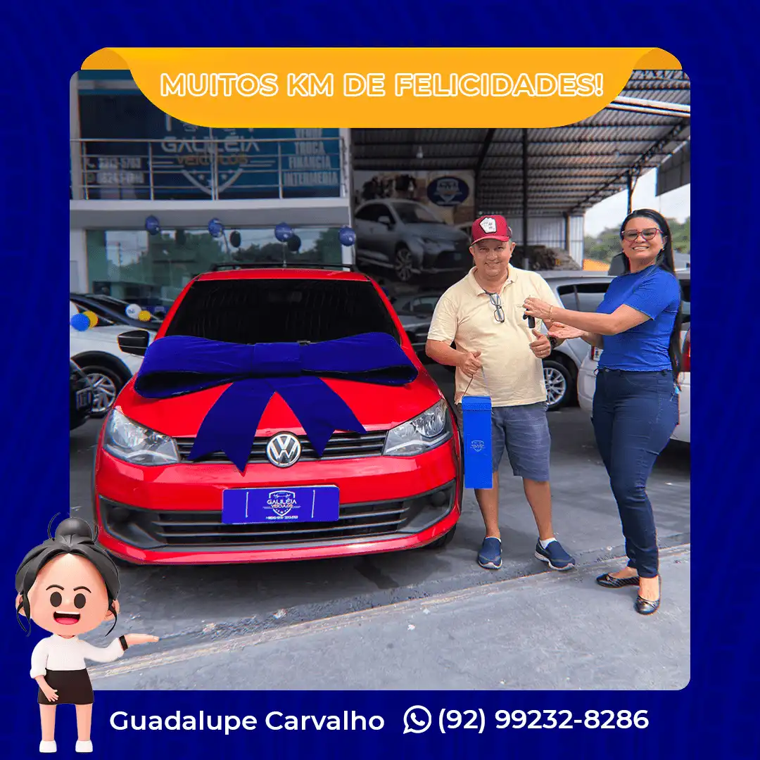 Cliente satisfeito comprando carro seminovo em Manaus com Guadalupe Carvalho